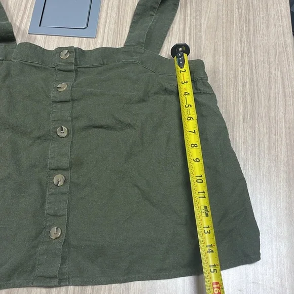 J.Crew Linen Cotton Button Front Tank Top Green Large - Picture 5 of 6